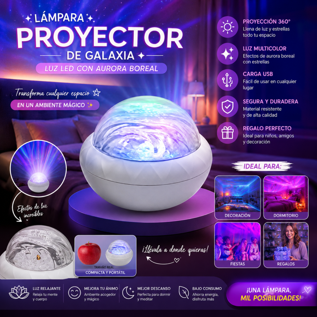 Lámpara Proyector de Galaxia LED